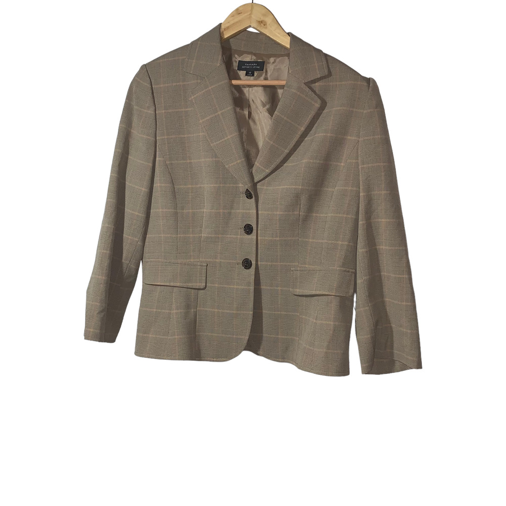Tahari Womens Brown  Suit Business Office Work Blazer SZ 10